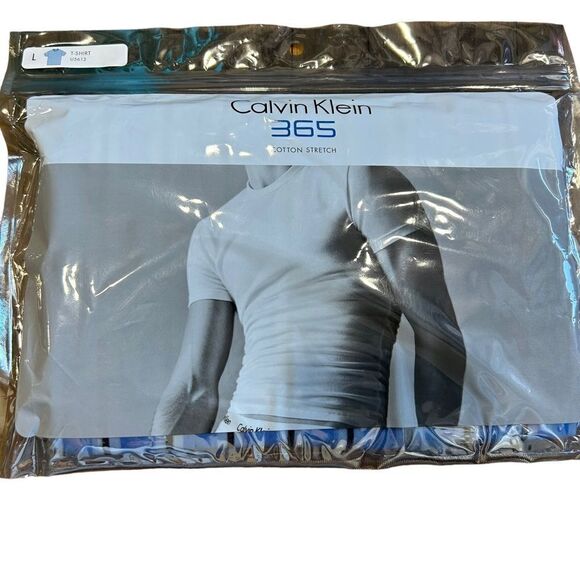 Calvin Klein Underwear Vintage Blue Striped 365 Cotton Stretch T- Shirt - Picture 7 of 7